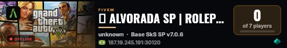 🏙️ ALVORADA SP | ROLEPLAY live status badge