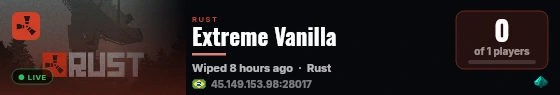 Extreme Vanilla live status badge