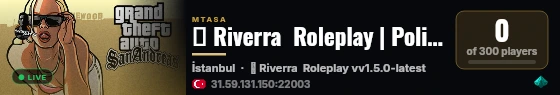 █ Riverra  Roleplay | Polis/Jandarma/Mafyalar ❱ Turk/Türkçe Sesli Roleplay ❰ live status badge