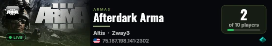 Afterdark Arma live status badge