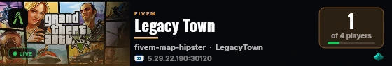 Legacy Town live status badge