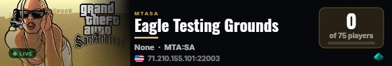 Eagle Testing Grounds live status badge