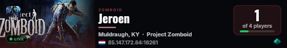 Jeroen live status badge