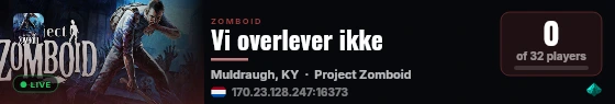 Vi overlever ikke live status badge