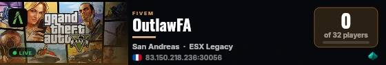 OutlawFA live status badge