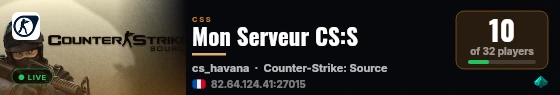 Mon Serveur CS:S live status badge