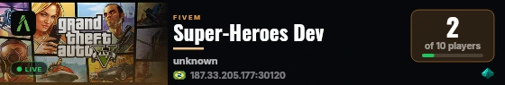 Super-Heroes Dev live status badge