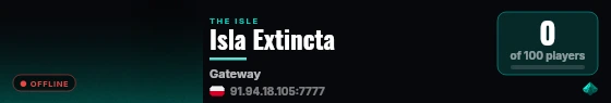 Isla Extincta live status badge