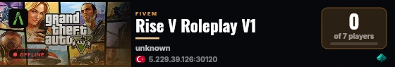 Rise V Roleplay V1 live status badge