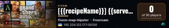 [{{recipeName}}] {{serverName}} live status badge