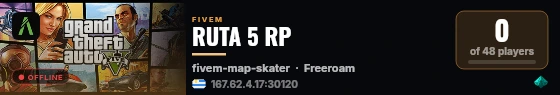 RUTA 5 RP live status badge
