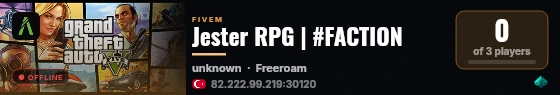 Jester RPG | #FACTION live status badge