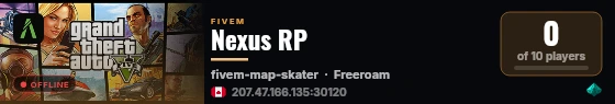 Nexus RP live status badge