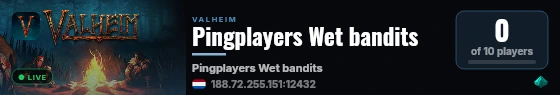 Pingplayers Wet bandits live status badge