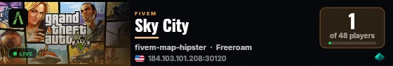 Sky City live status badge