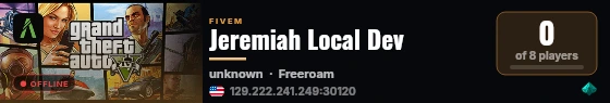 Jeremiah Local Dev live status badge