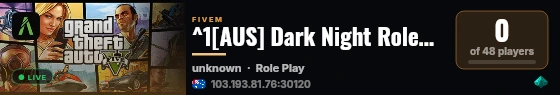 ^1[AUS] Dark Night RolePlay live status badge