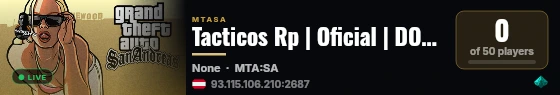 Tacticos Rp | Oficial | DOMINICANO | ARGENTINO live status badge