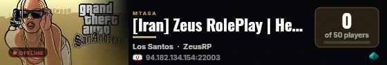 [Iran] Zeus RolePlay | Heave RP | +FPS | RP Iranitor live status badge