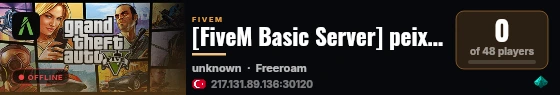 [FiveM Basic Server] peixoac live status badge