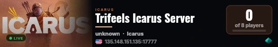 Trifeels Icarus Server live status badge