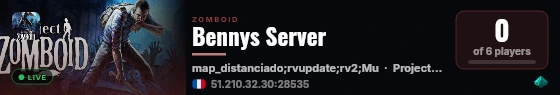 Bennys Server live status badge
