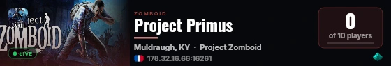 Project Primus live status badge