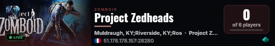 Project Zedheads live status badge