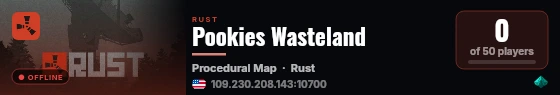 Pookies Wasteland live status badge