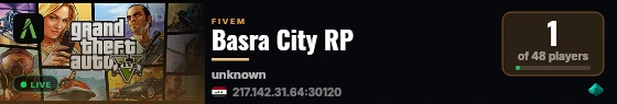 Basra City RP live status badge
