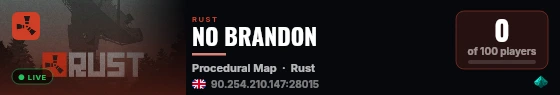 NO BRANDON live status badge