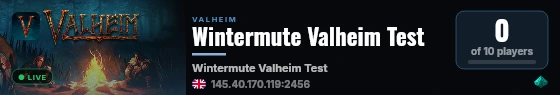 Wintermute Valheim Test live status badge