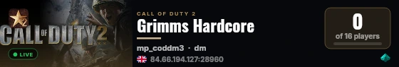 Grimms Hardcore live status badge