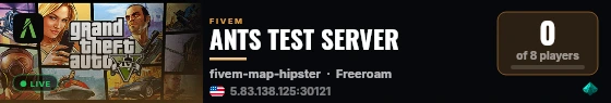 ANTS TEST SERVER live status badge