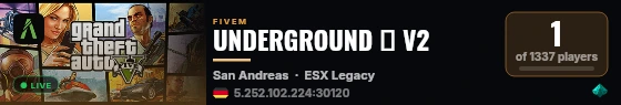 UNDERGROUND ✘ V2 live status badge