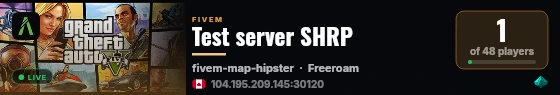 Test server SHRP live status badge