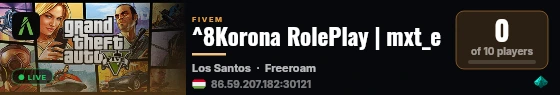 ^8Korona RolePlay | mxt_e live status badge