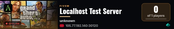 Localhost Test Server live status badge