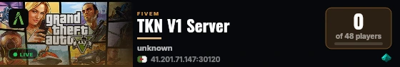 TKN V1 Server live status badge