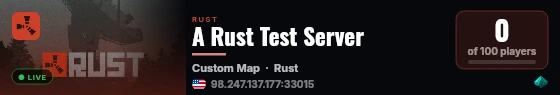 A Rust Test Server live status badge