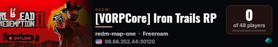 [VORPCore] Iron Trails RP live status badge