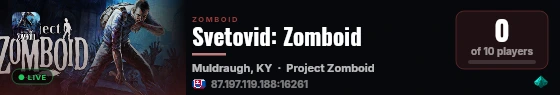 Svetovid: Zomboid live status badge