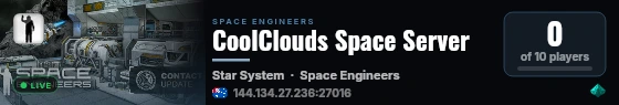 CoolClouds Space Server live status badge