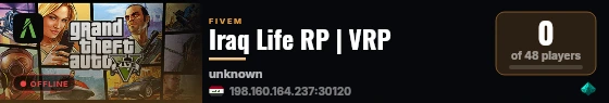Iraq Life RP | VRP live status badge
