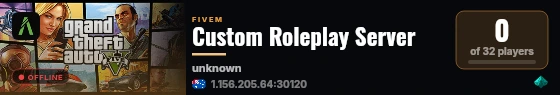 Custom Roleplay Server live status badge