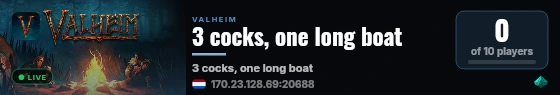 3 cocks, one long boat live status badge