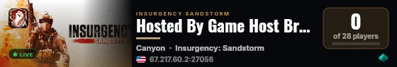 Hosted By Game Host Bross live status badge