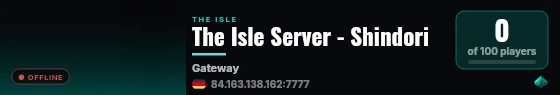 The Isle Server - Shindori live status badge