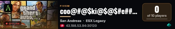 coo@#@$ki@$@$#e###s | ESX Legacy 服务器 live status badge
