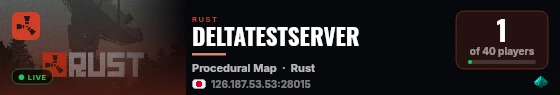 DELTATESTSERVER live status badge
